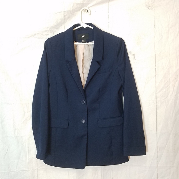 H & M  blue two button blazer - Picture 4 of 7